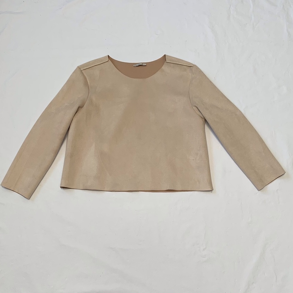 Zara Faux Suede Cropped Shirt